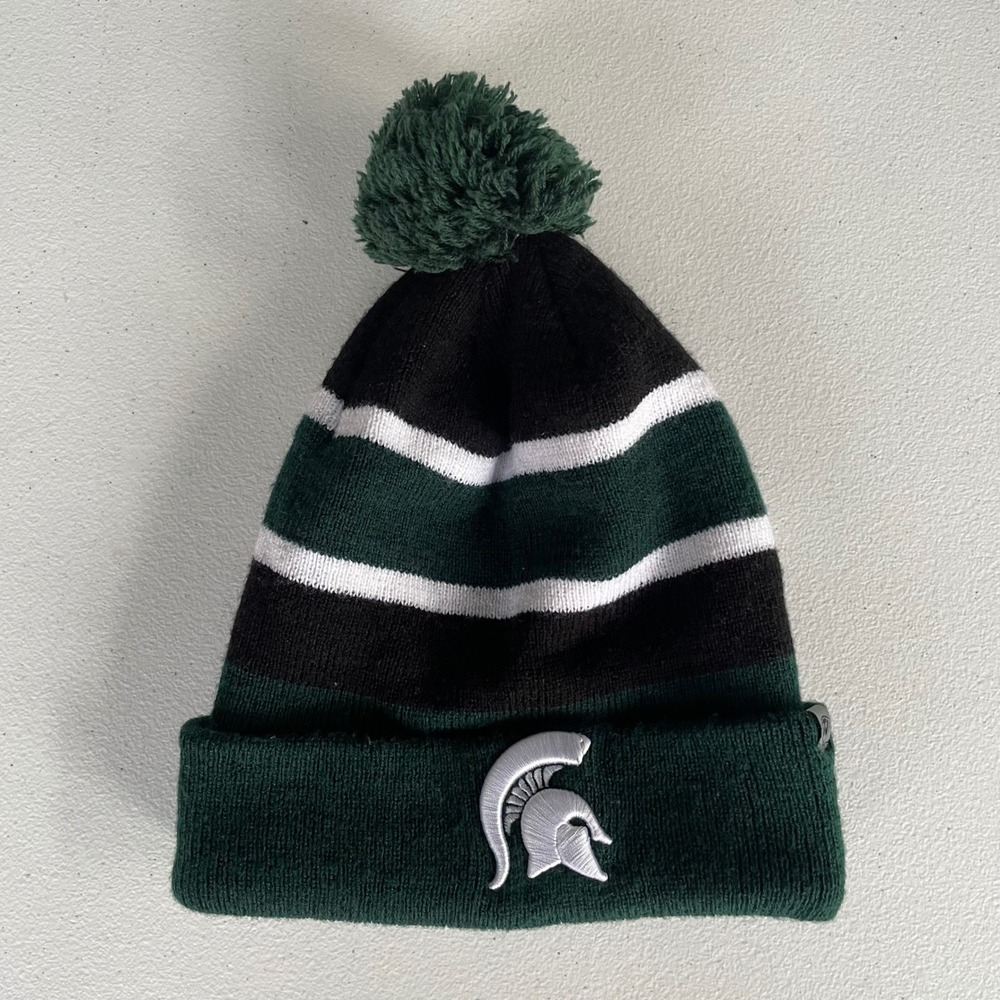 Michigan State Spartans MSU Top of the World Beanie Men's OSFA Knit Pom Pom Hat - Picture 1 of 5